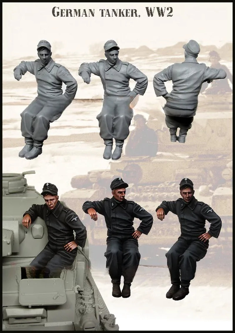 Model Kit 1:35 Model Kit Resin Kit Soldiers Sitting in Panzer