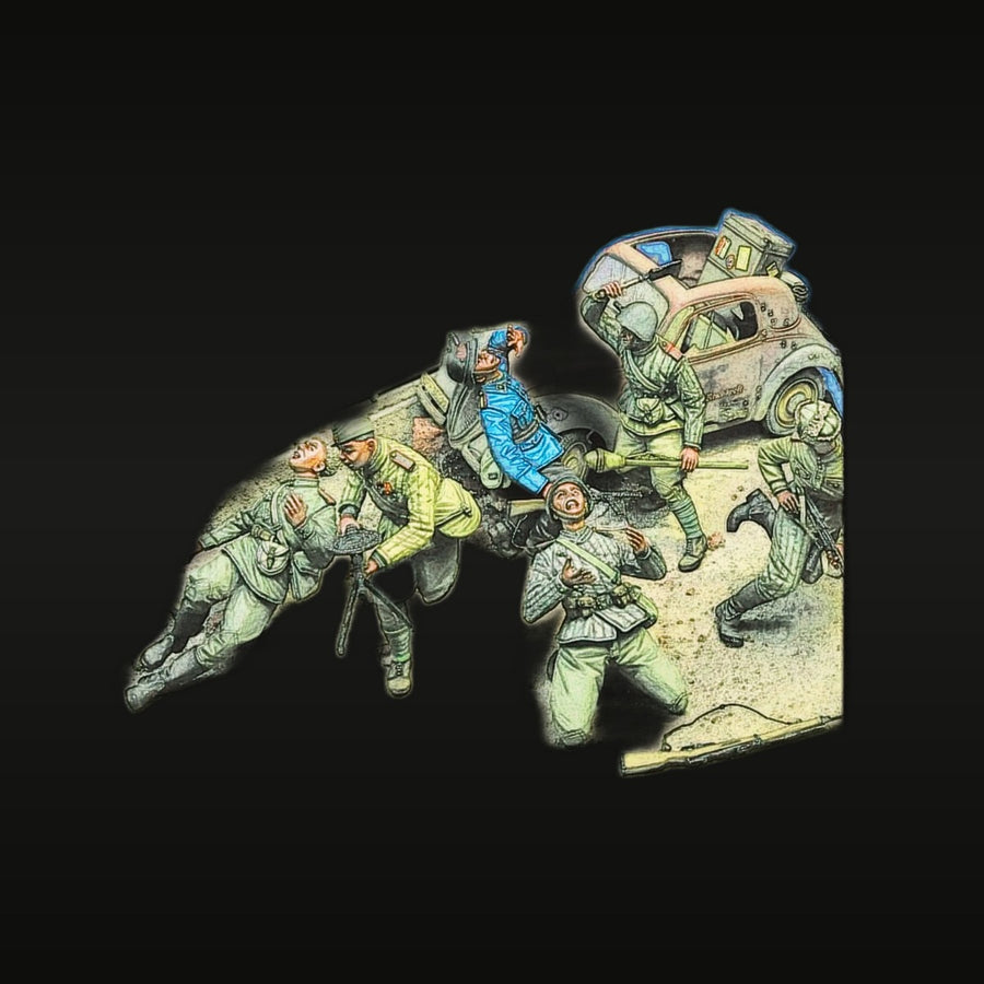 WWII Soviet Red Army Assault Squad Berlin 1945 1/35 Resin Diorama Kit - unpainted resin model kit