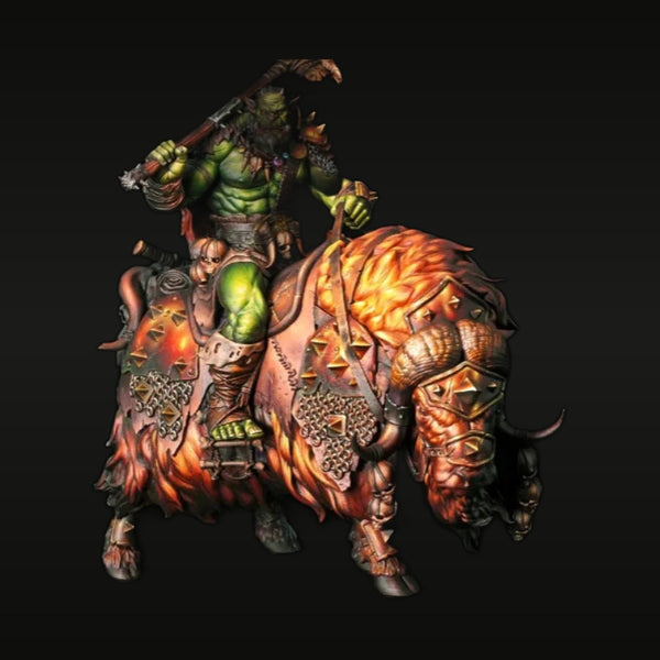 Orc Warlord on Armored Beast Mount 1/24 Resin Figure Kit