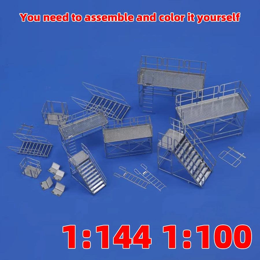 1/144 1/100 PE Scale Model Kit Maintenance Ladders Climbing Ladder Maintenance Platform Sand Table Diorama Models for Robot Mech
