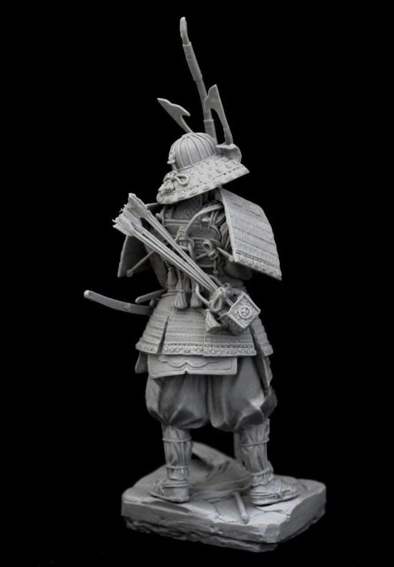1/24 Scale 75Mm Die-Cast Resin Figure Model Kit Ancient Japanese Samurai Hobby Miniature Toys Unassembled Unpainted DIY Diorama