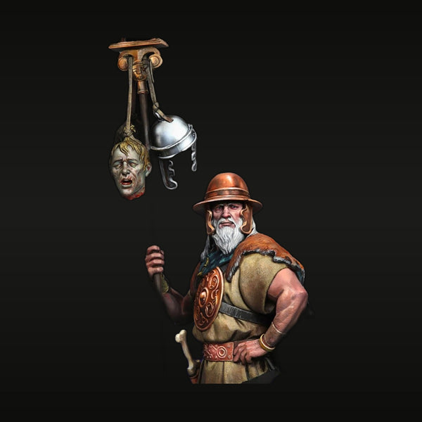 Ancient Gaulish Warrior with Roman Trophy Standard 1/10 Resin Bust