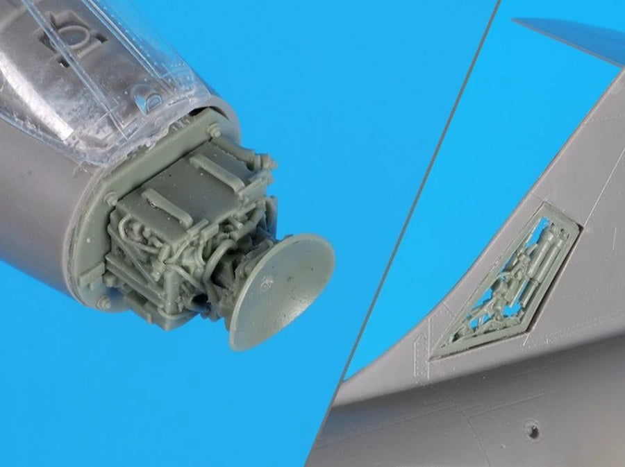 1/48 Scale Die-Cast Resin Aircraft Parts Model Assembled Kit F-104 Fighter Radar and Tail Model Unassembled Unpainted