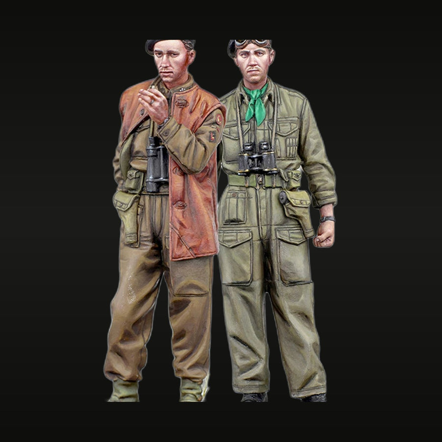 WWII British Tank Officers Desert North Africa 1/35 Resin Figure Set - unpainted resin model kit