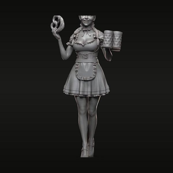 Oktoberfest Waitress 75mm Resin Figure Kit