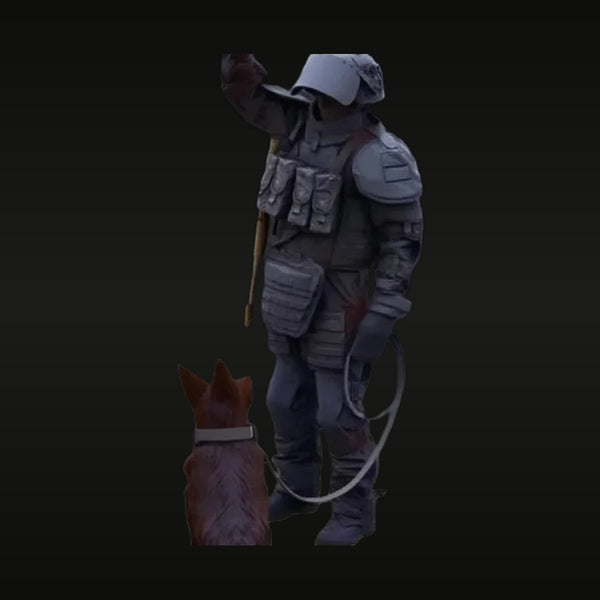 Sci-Fi Soldier with Corgi Companion 1/35 Resin Figure Kit