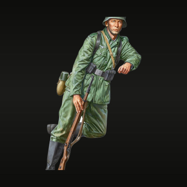 WWII German Wehrmacht Infantryman Running K98 1/16 Resin Figure Kit