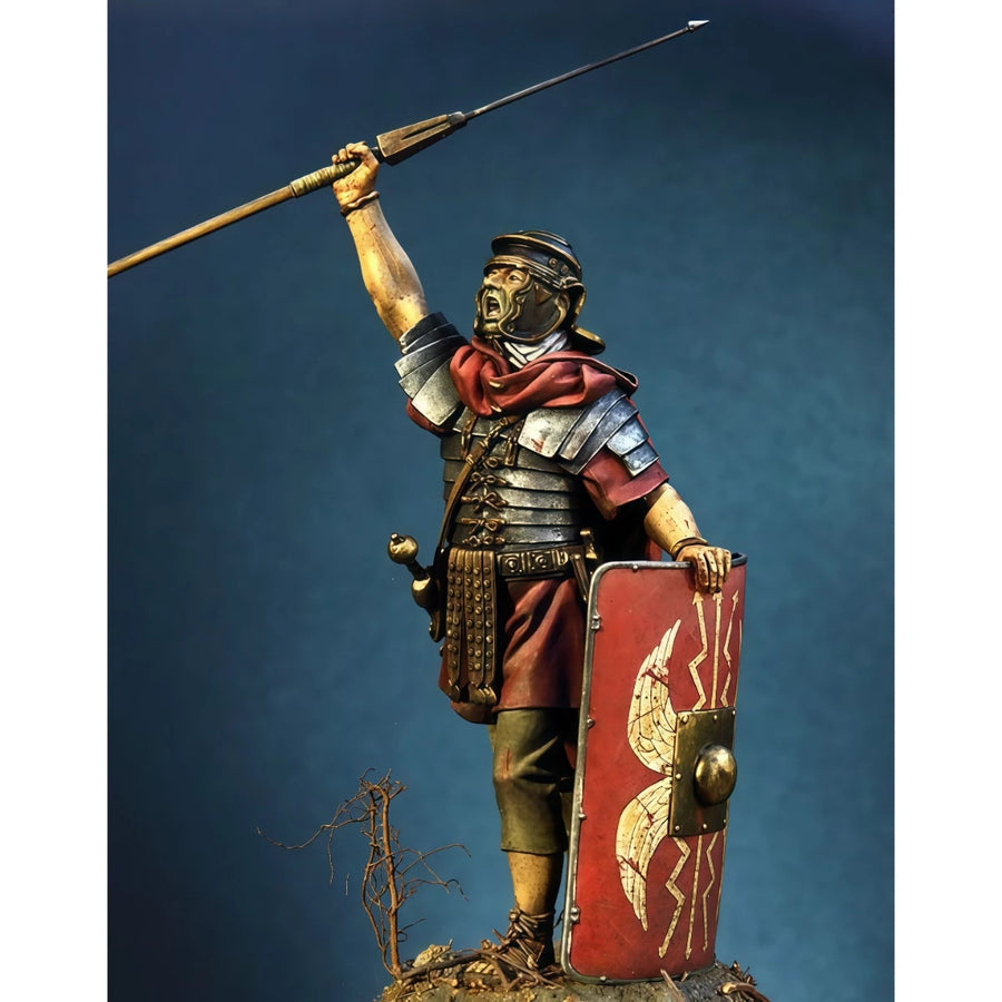 Ancient Roman Centurion with Pilum 75mm Resin Bust Kit - resin model view 3