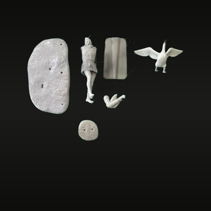 Ancient Warrior Female Figure with Swan 75mm Resin Kit - unpainted resin model kit