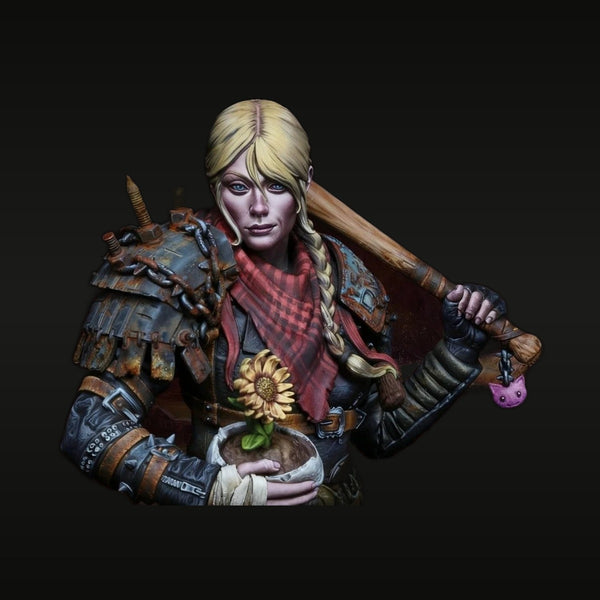 Fantasy Female Viking Warrior with Axe & Sunflower 1/10 Resin Bust