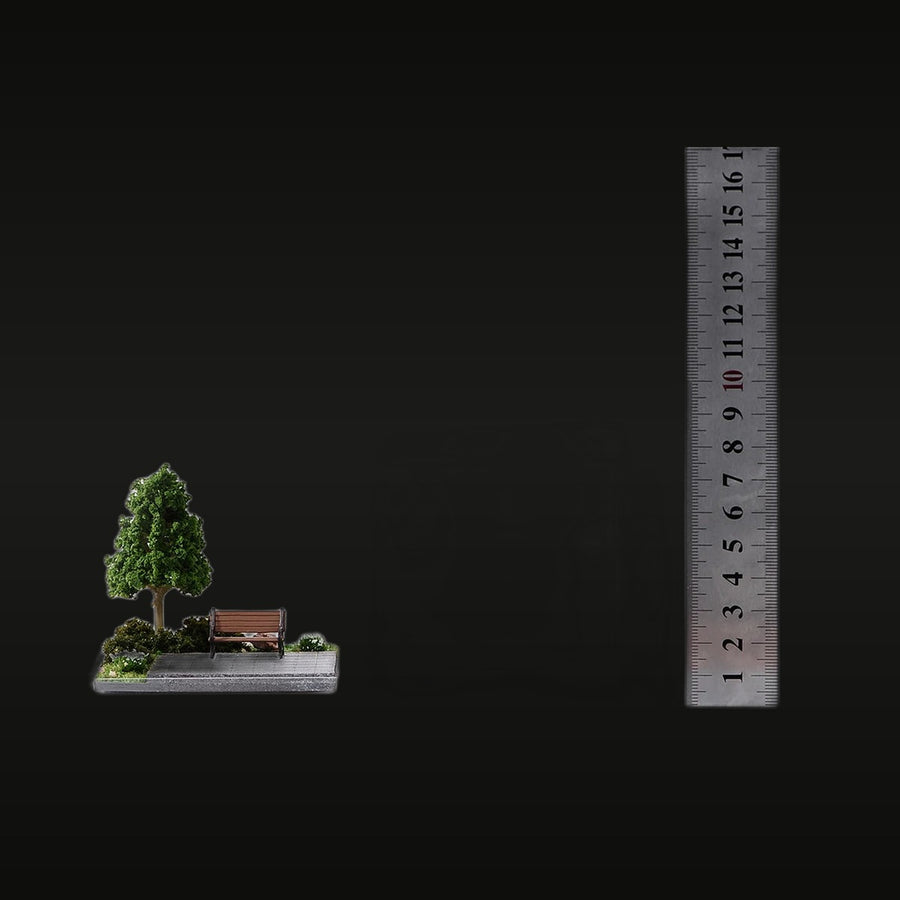 Cherry Blossom Tree Park Diorama 1/64 Resin Model Kit with Display Box - unpainted resin model kit