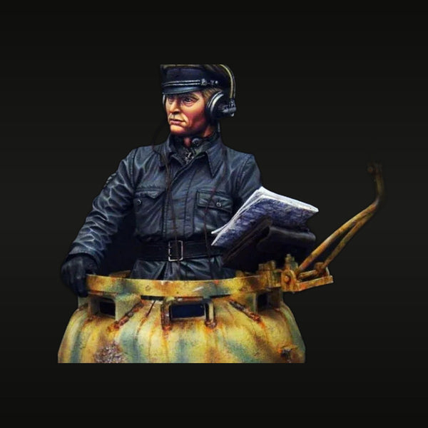 WWII German Panzer Commander with Headset 1/10 Resin Bust Kit