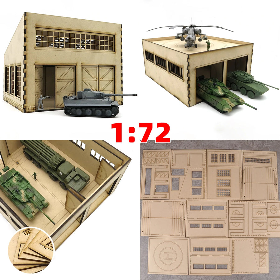 Assembly Architectural Model Sand Table Warehouse Godown Stockroom Granary Barn Diorama Scale Model Kit 1/72
