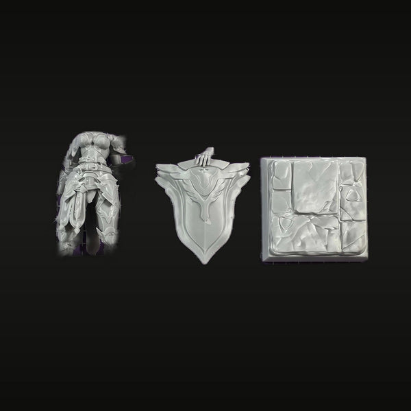 Female Knight Warrior 75mm Resin Figure Kit with Sword & Shield