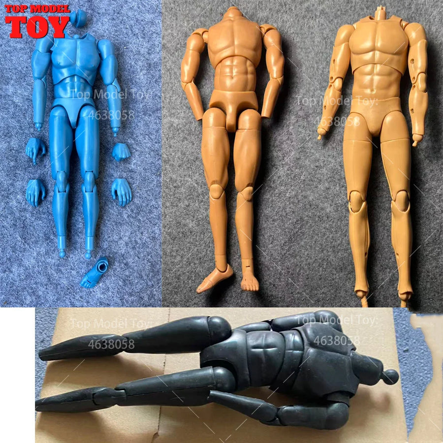 Defective 1/6 Scale Super Flexible Joints Male Body with Muscle Strong Soldier No Hands Feet 12'' Action Figure Dolls Toys