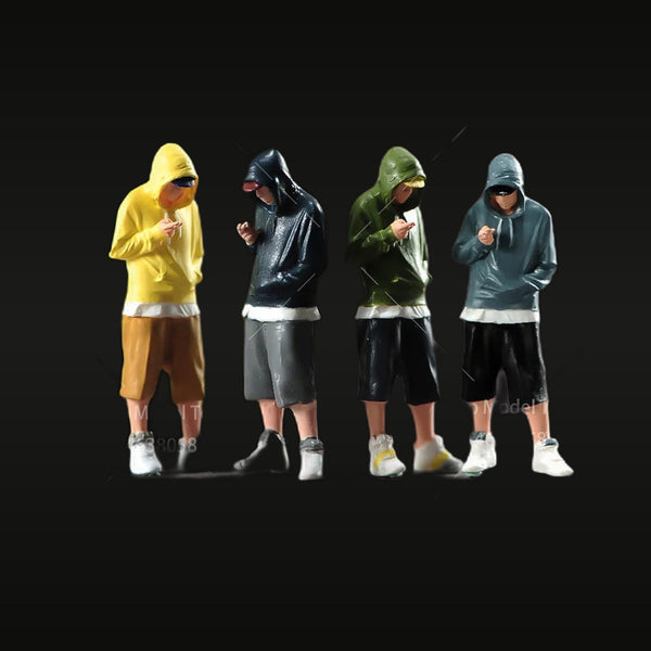 1/64 Casual Street Boy Hoodie Figures Resin Diorama Kit