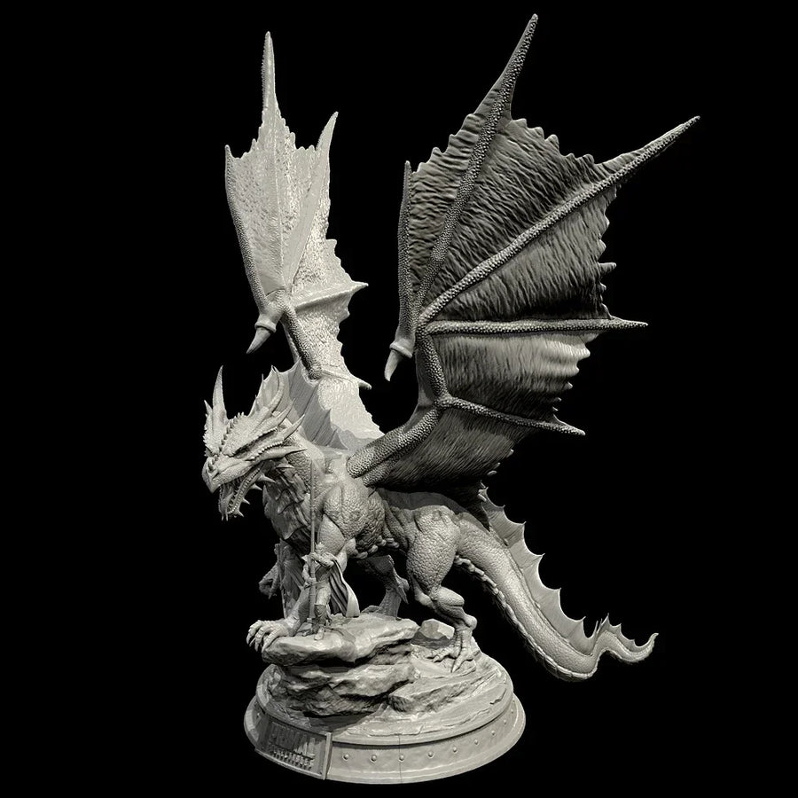Fantasy Winged Dragon with Victim Diorama Set 70mm Resin Kit - resin model view 3