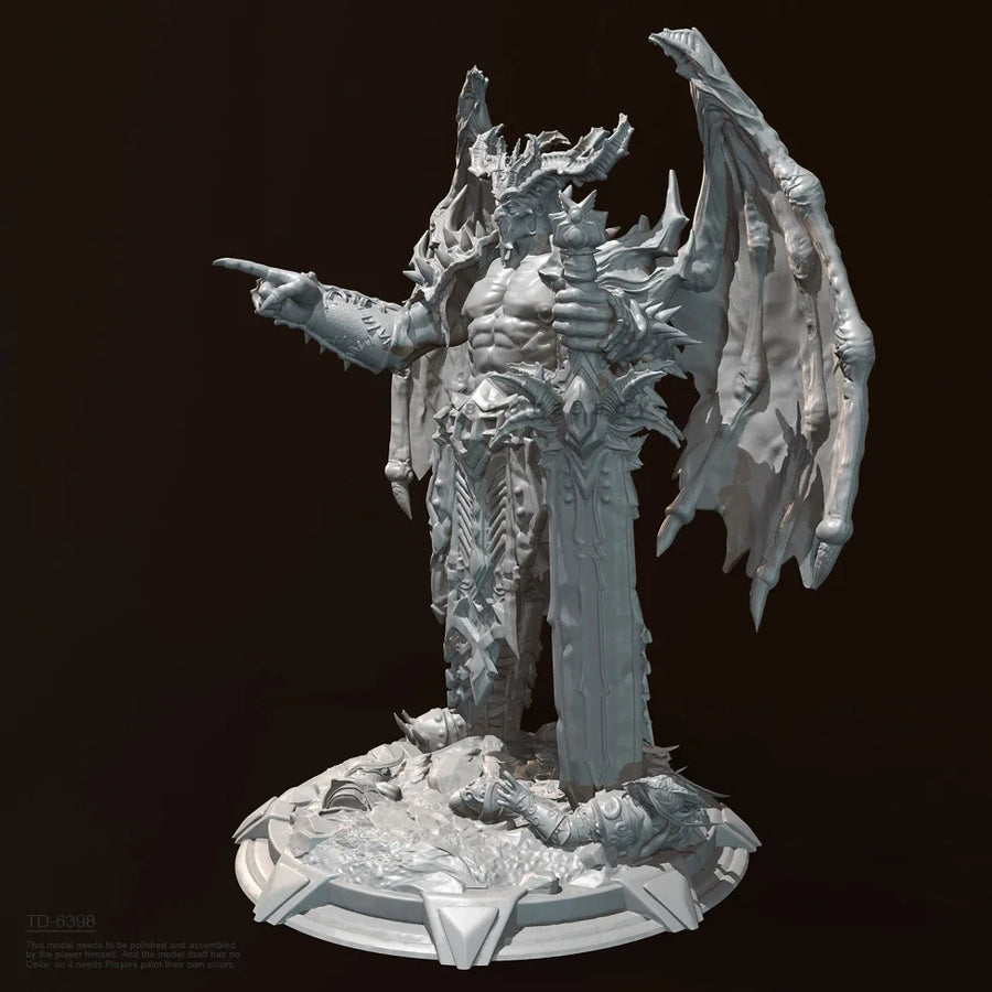 Winged Demon Warlord 38mm Resin Figure Kit - resin model view 4