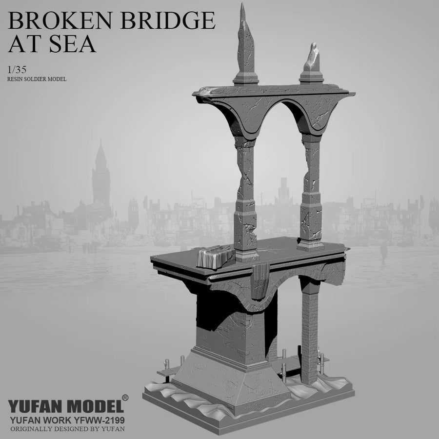 Fantasy Ruined Tower with Columns 1/35 Resin Diorama Model Kit - resin model view 4