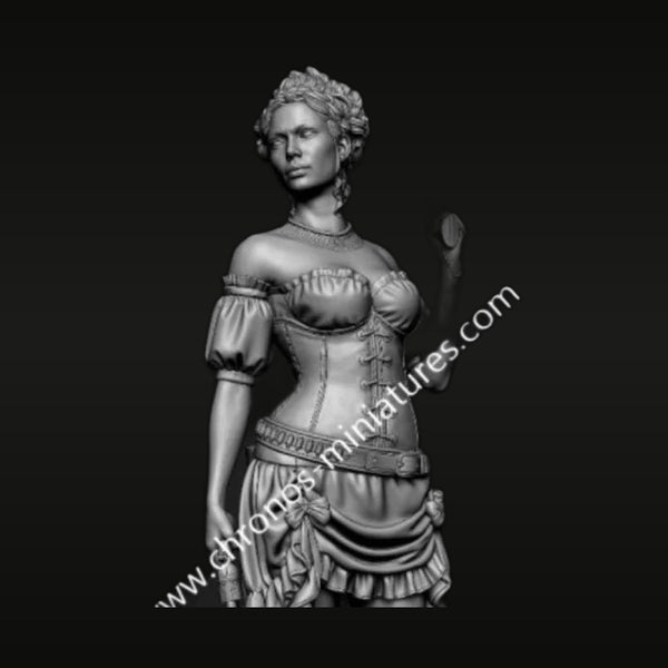 Steampunk Victorian Female Gunslinger Corset Bust 1/24 Resin Kit