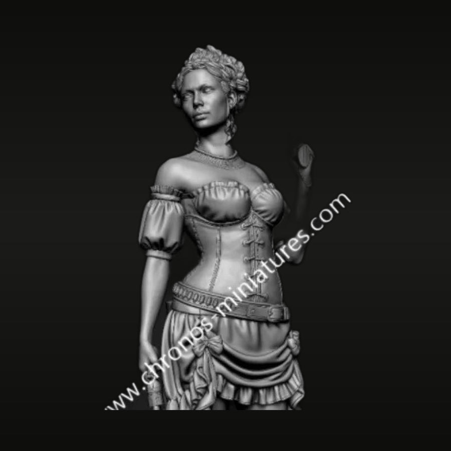 Steampunk Victorian Female Gunslinger Corset Bust 1/24 Resin Kit - unpainted resin model kit