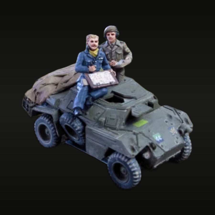 WWII British RAF Officer and Army Officer with Jeep 1/72 Resin Diorama Set - unpainted resin model kit