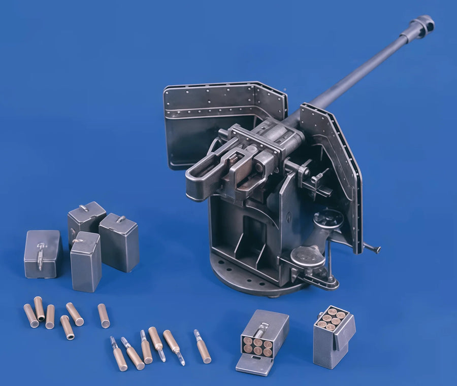 WWII German 20mm Flak 38 Anti-Aircraft Gun with Accessories 1/35 Resin Kit - resin model view 2