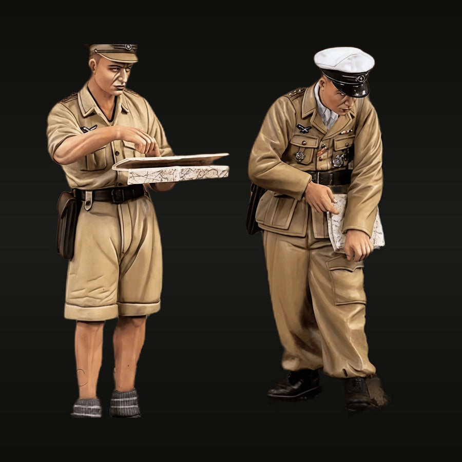 WWII Japanese Officers with Map Pacific Theatre 1/35 Resin Figure Kit - unpainted resin model kit