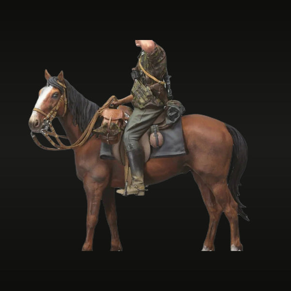 WWII German Cavalry Officer Mounted on Horse 1/16 Resin Figure Kit