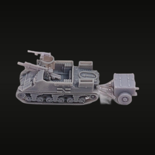 WWII US M7 Priest Self-Propelled Gun with Trailer 1/144 Resin Vehicle Kit