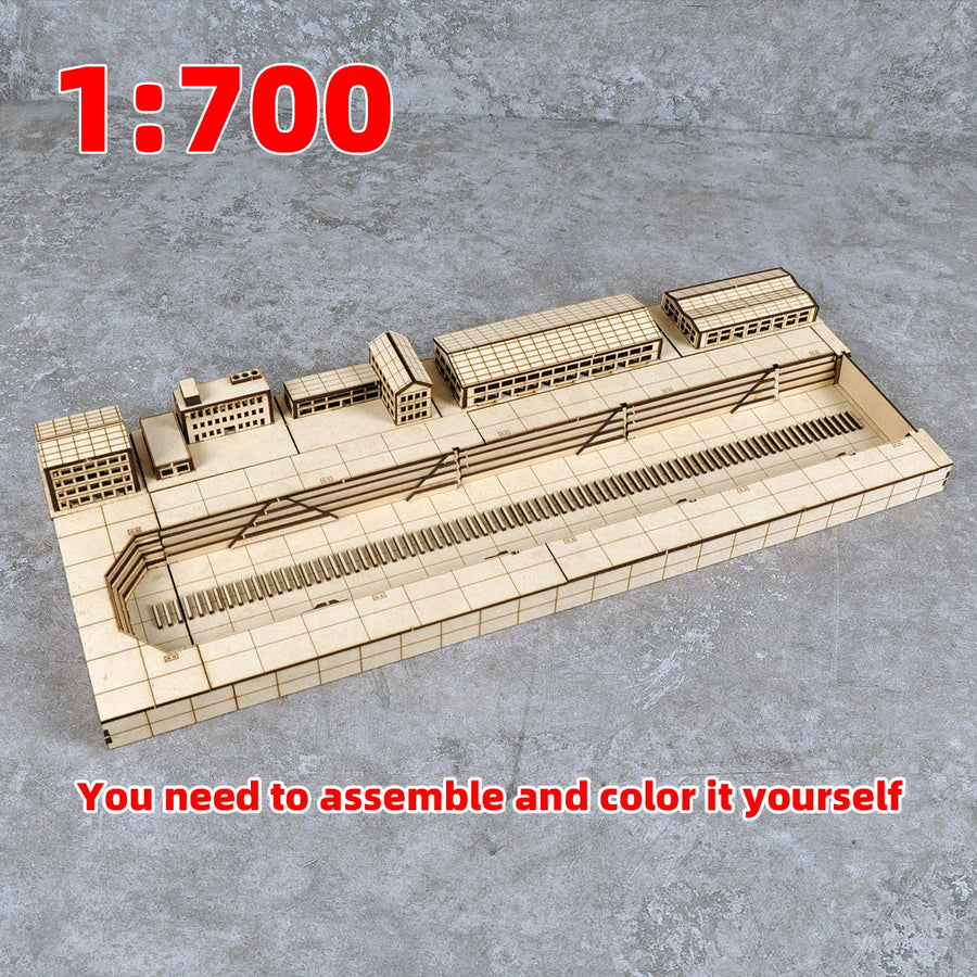 Assembly Architectural Model Sand Table Navy Yard Naval Base Building Shipyard Dockyard Ship Diorama Scale Model Kit 1/700