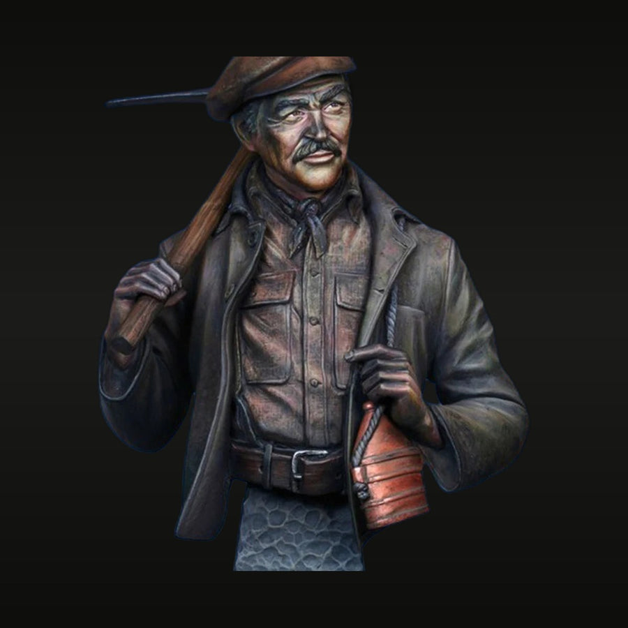 Coal Miner with Pickaxe 1/9 Scale Resin Figure Bust - unpainted resin model kit