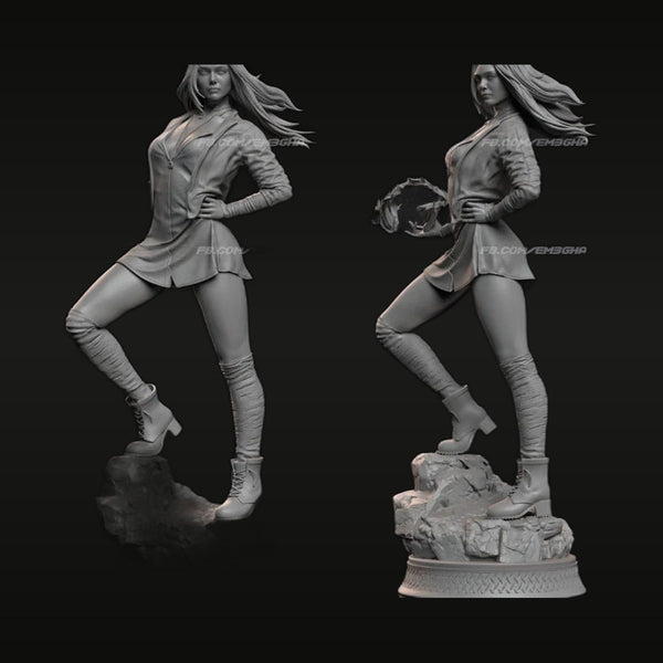 Fantasy Female Warrior with Shield 1/24 Resin Figure Kit