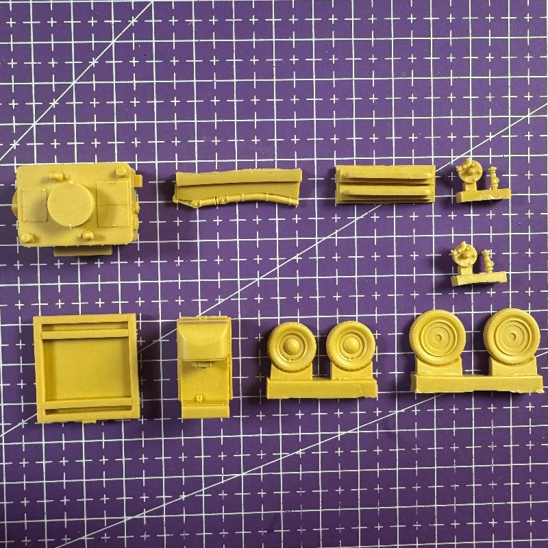 WWII Military Utility Trailers Set 1/48 Resin Accessory Kit - resin model view 2