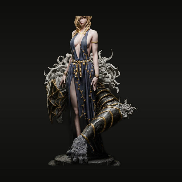 Fantasy Female Dragon Queen with Dragon Armor 50mm Resin Figure Kit