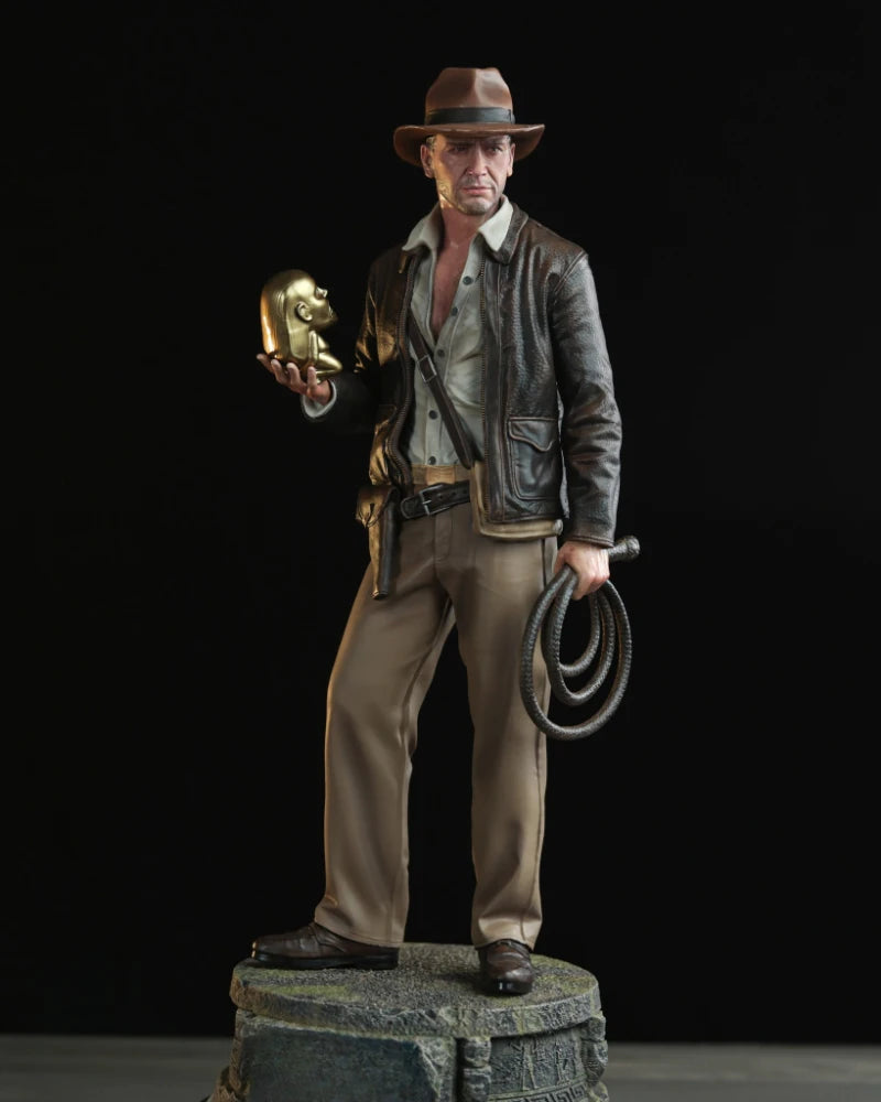 1/24 Scale Diecast Resin Figure Model Kit Cowboy Adventurer Indiana Jones Hobby Miniature Toys Unassembled Unpainted DIY Diorama