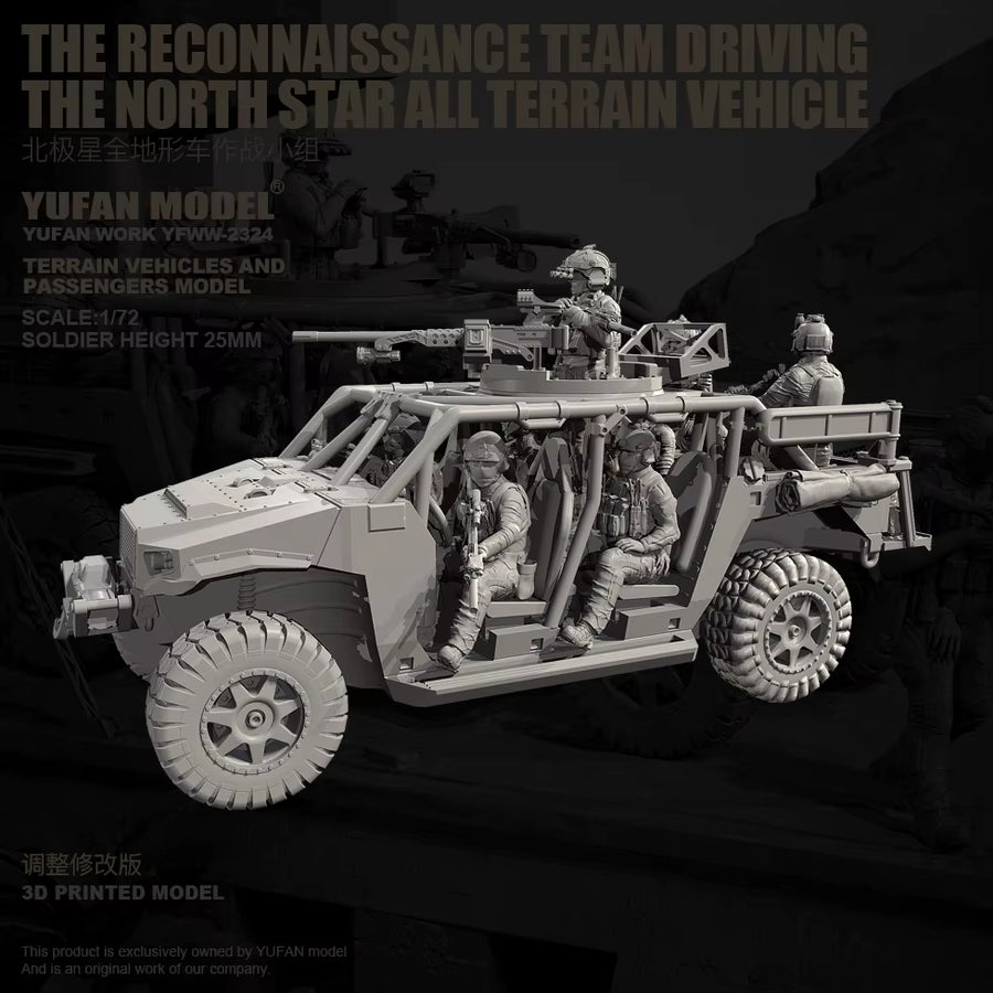 Modern US Special Forces Tactical Vehicle with 4-Man Crew 1/72 Resin Kit - resin model view 3