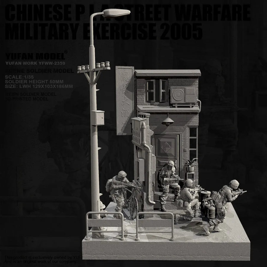 Modern Special Forces Urban Warfare with Asian Building 1/35 Resin Diorama Kit - resin model view 2