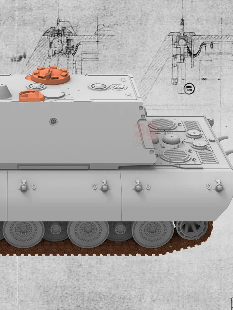 Amusing Hobby Assembled Tank Model Kit 35A046 German E-100 Super Heavy Tank, with Mouse Turret 1/35