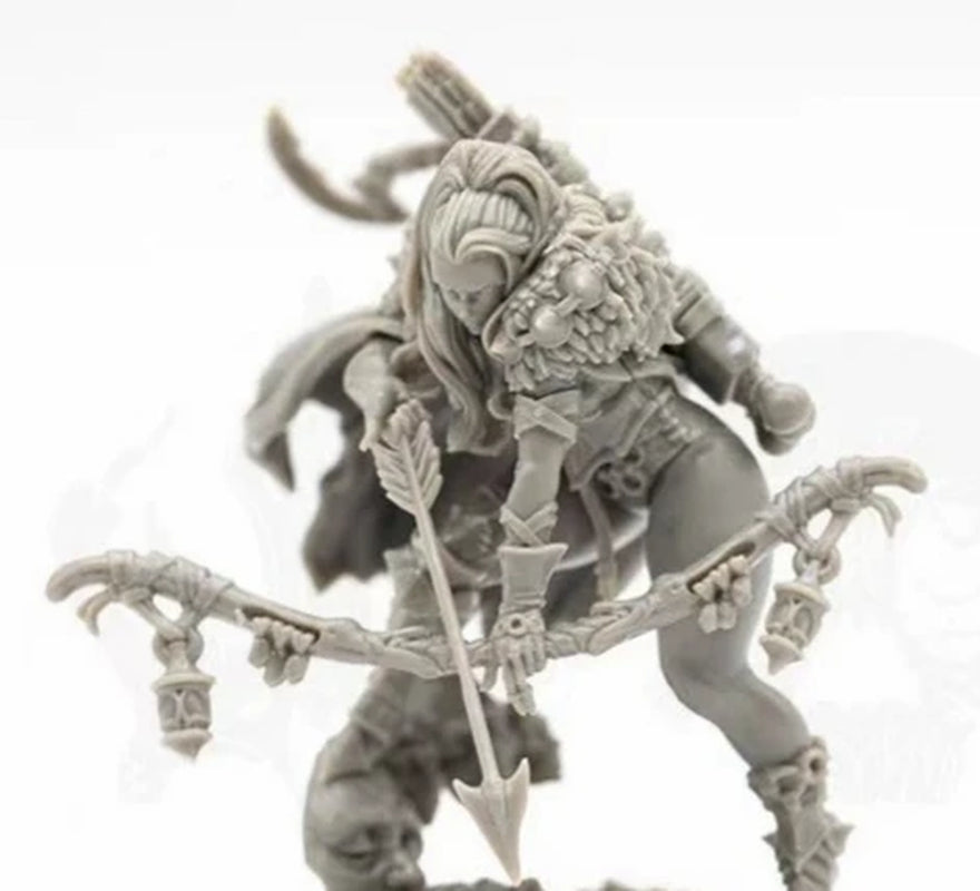 Fantasy Horned Orc Warrior with Battle Axe 75mm Resin Figure Kit - resin model view 3