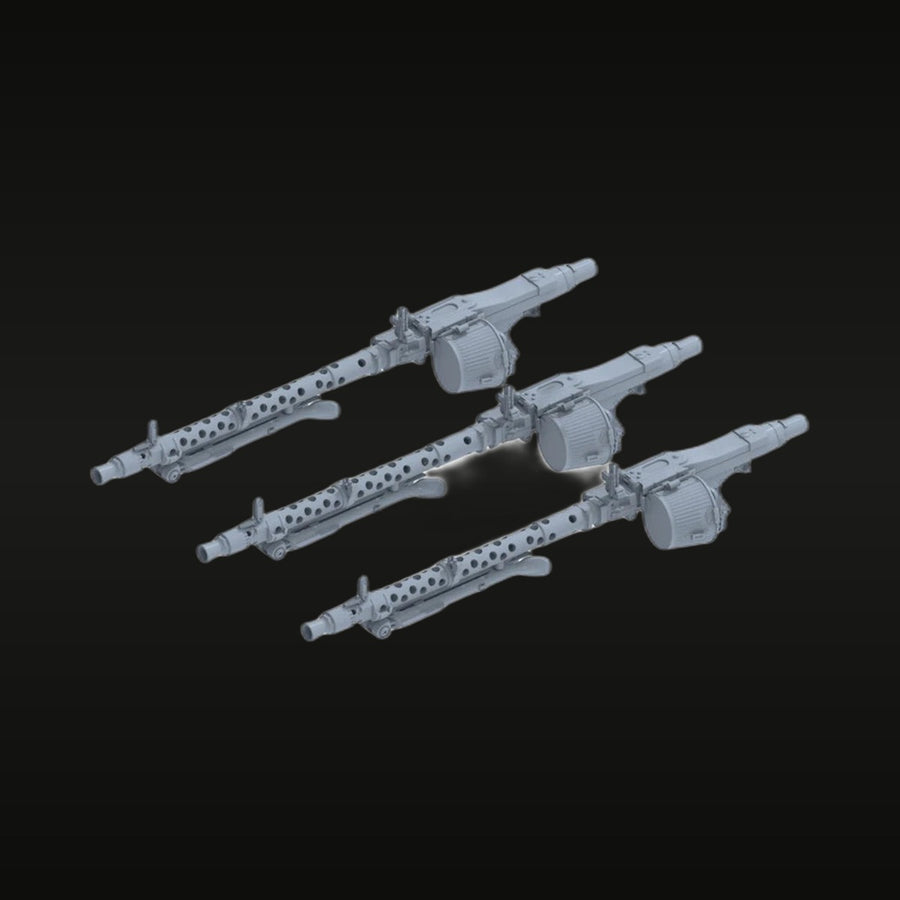 WWII German MG34 Machine Gun Set of 4 1/35 Resin Parts Kit - unpainted resin model kit
