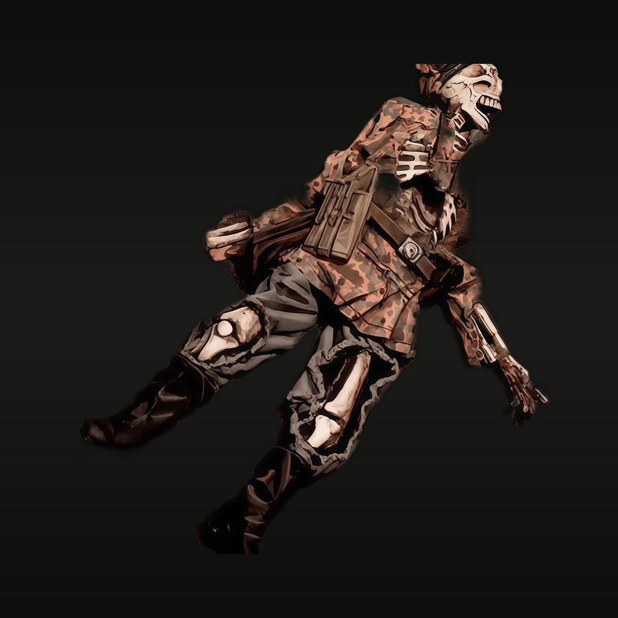 Horror Zombie Soldier with Rifle 1/35 Resin Figure Kit - unpainted resin model kit