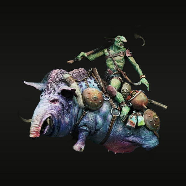 Goblin Warlord on War Boar 75mm Resin Figure Kit