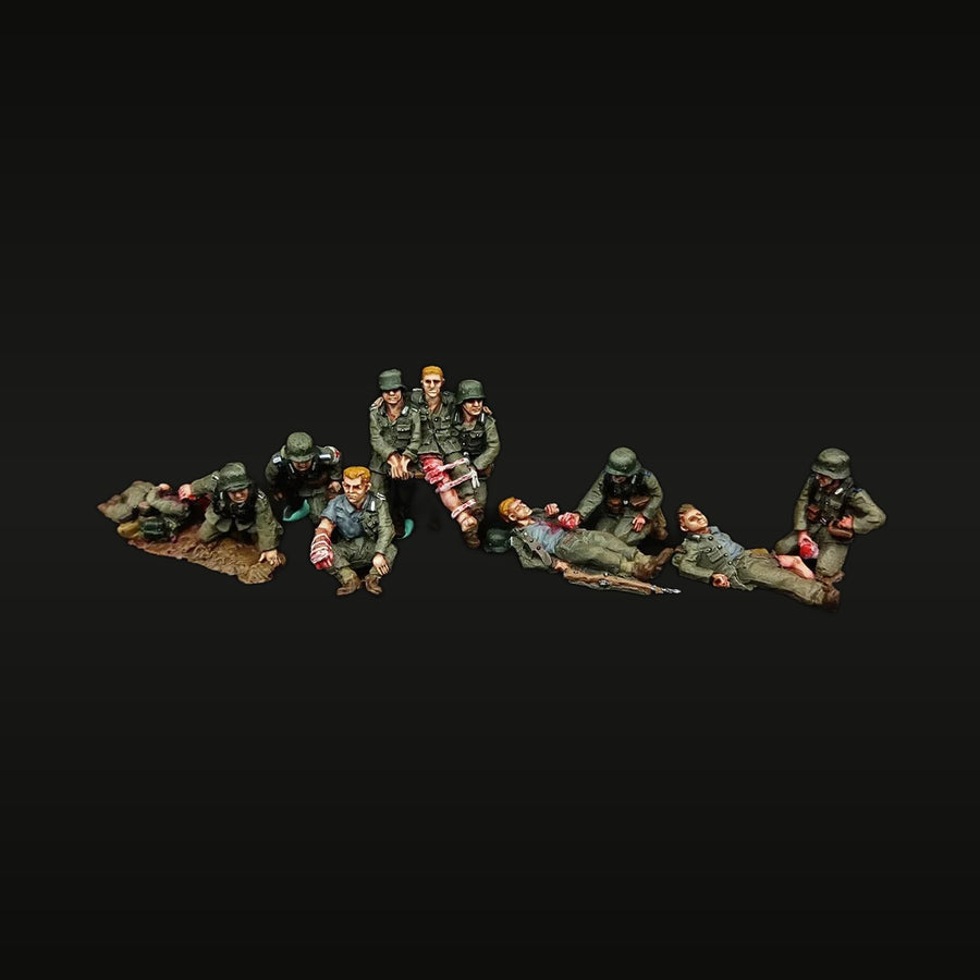 Modern Military Combat Medics Casualty Evacuation 11-Figure Set 1/72 Resin Diorama Kit - unpainted resin model kit