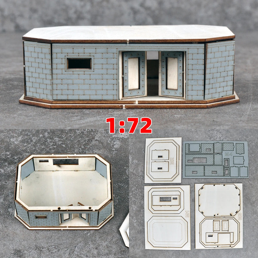 Assembly Architectural Model Sand Table Bunker Pillbox Blockhouse Fort Fortification Building Diorama Scale Model Kit 1/72