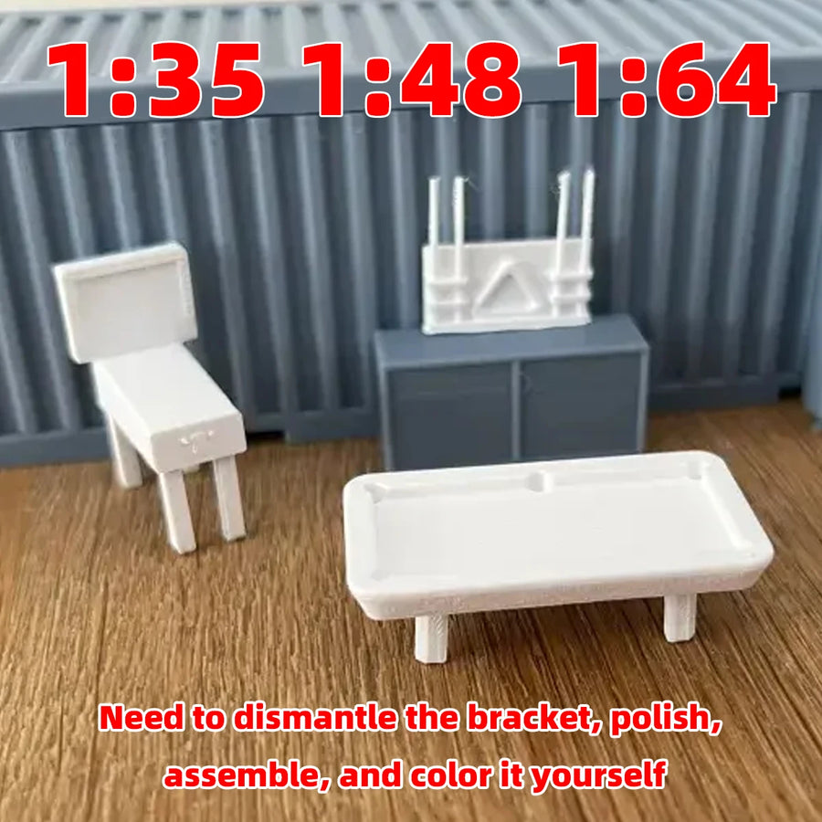 Modern Interior Furniture Set 1/72 Resin Diorama Kit - resin model view 5