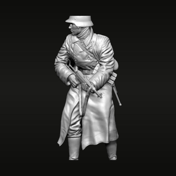 WWII German Female Soldier with MP40 Greatcoat 1/16 Resin Figure Kit
