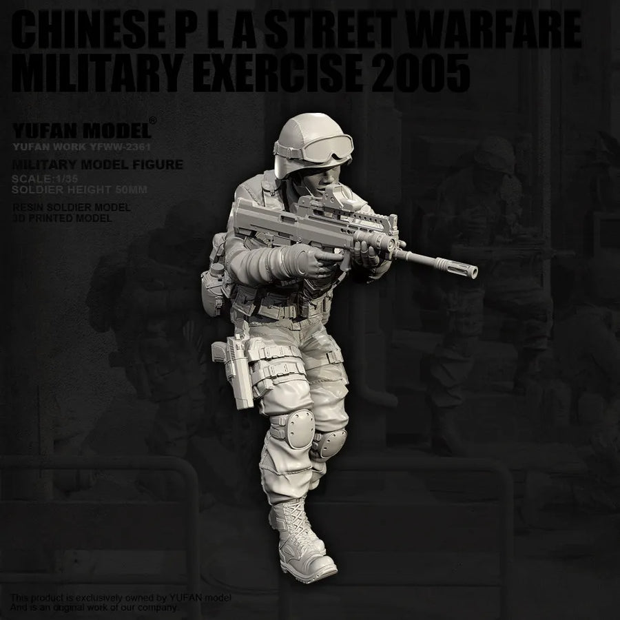 Modern Chinese PLA Special Forces Operator with QBZ-95 Rifle 1/35 Resin Figure Kit - resin model view 3