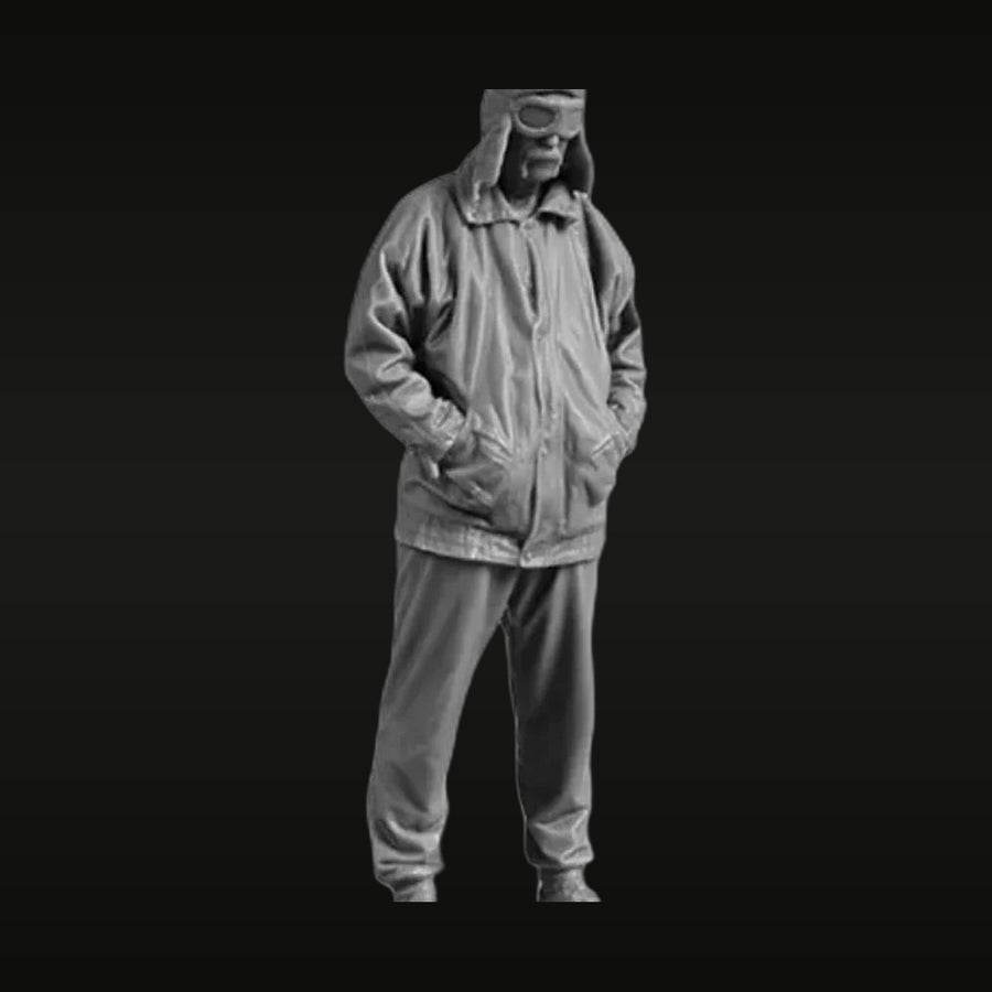 Civilian Pilot Driver with Jacket 1/32 Resin Figure Kit - unpainted resin model kit