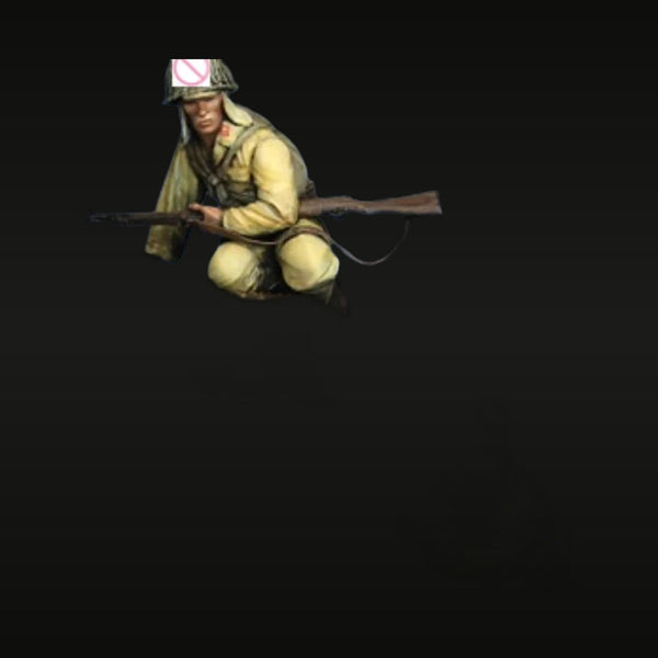 WWII US Army Soldier with M1 Garand Crouching 1/35 Resin Figure Kit